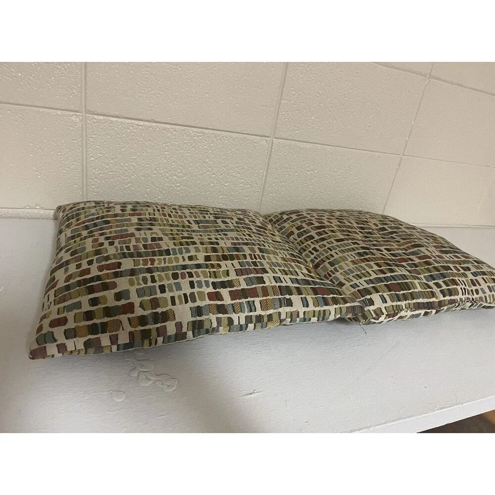 Pair Of Patterned Decorative Pillows with Geometric Design